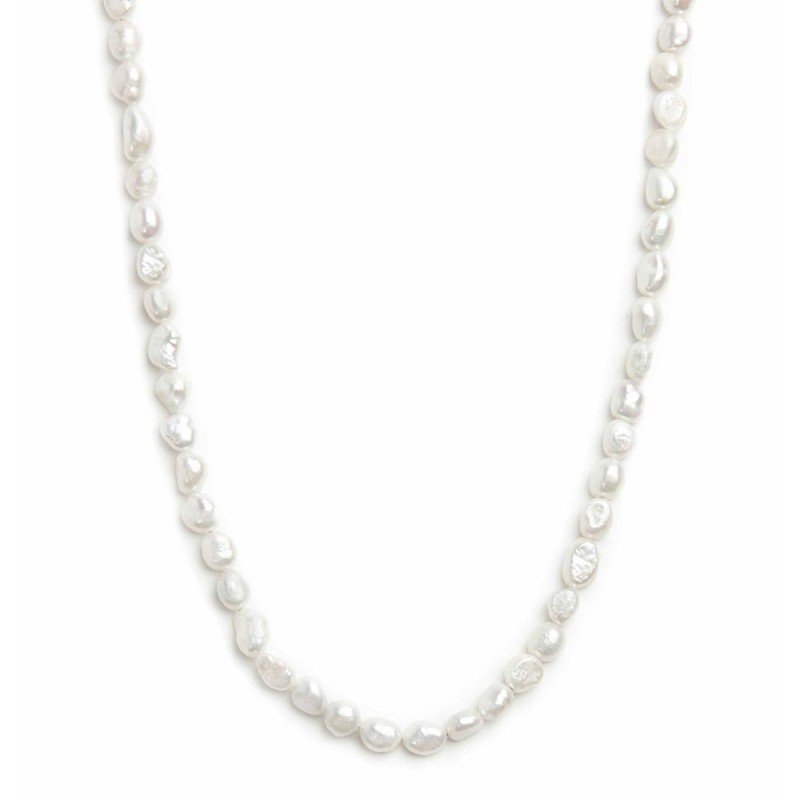 Collana con perle di fiume e collana con dischetti di pietre