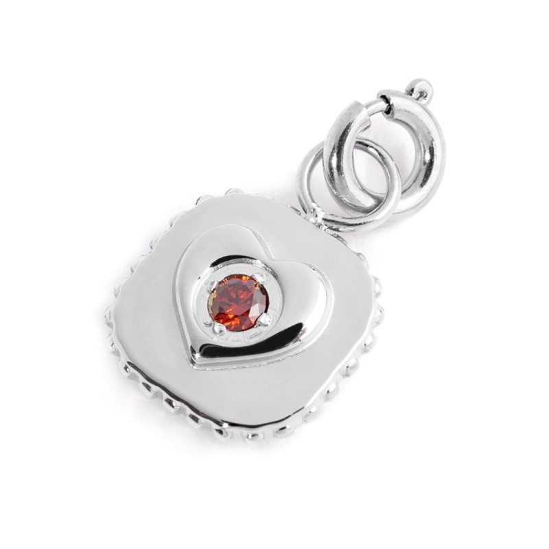CHARM QUADRATO CON CZ ROSSO CHARM QUADRATO CON CZ ROSSO