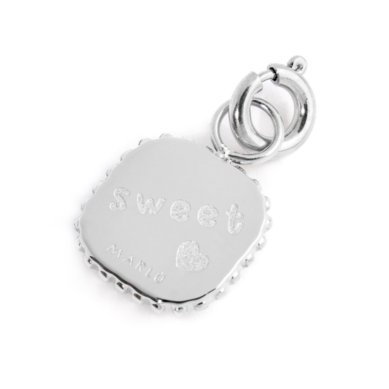 CHARM QUADRATO CON CZ ROSSO CHARM QUADRATO CON CZ ROSSO
