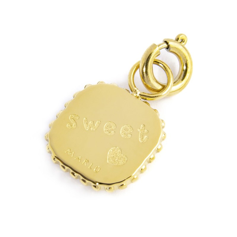 CHARM QUADRATO CON CZ ROSSO