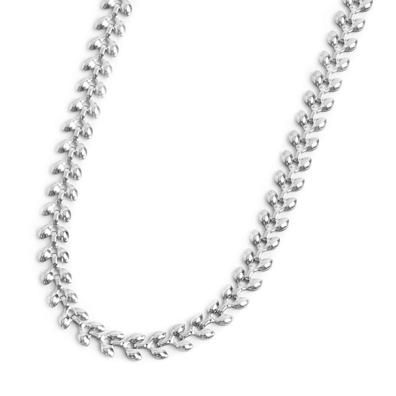 Collana catena a foglia e collana con pietre a rondelle Collana catena a foglia e collana con pietre a rondelle