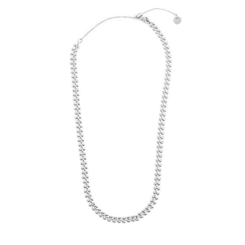Collana catena a foglia e collana con pietre a rondelle Collana catena a foglia e collana con pietre a rondelle