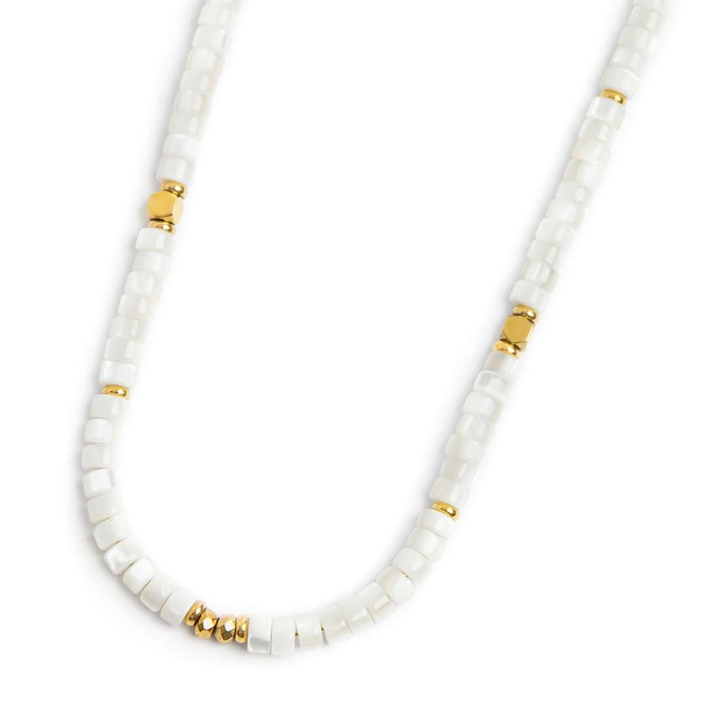 Collana catena a foglia e collana con pietre a rondelle Collana catena a foglia e collana con pietre a rondelle
