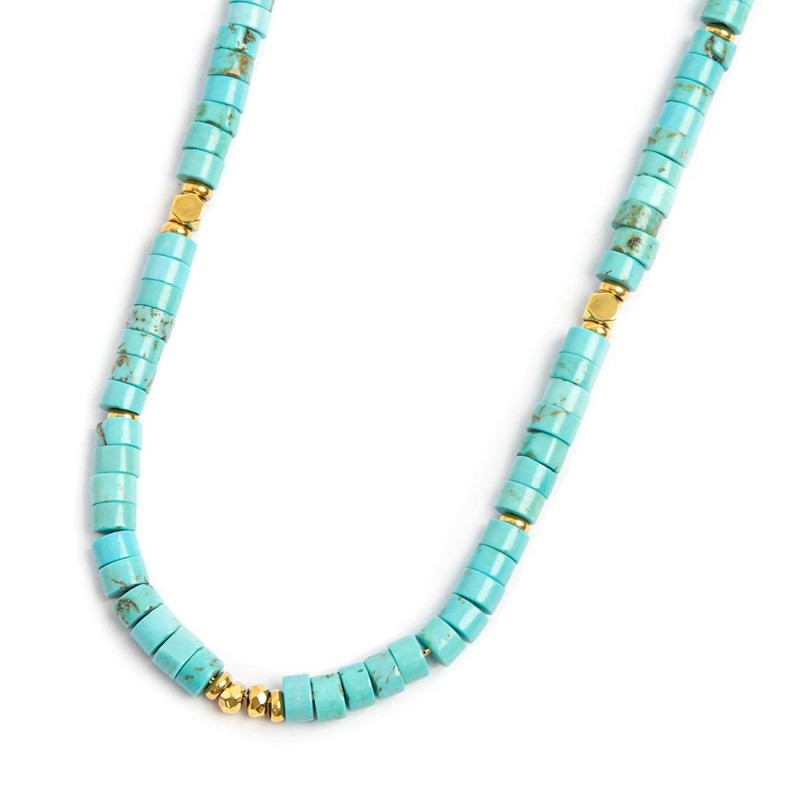 Collana catena a foglia e collana con pietre a rondelle Collana catena a foglia e collana con pietre a rondelle