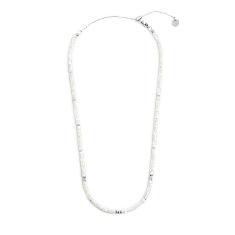 Collana catena a foglia e collana con pietre a rondelle Collana catena a foglia e collana con pietre a rondelle