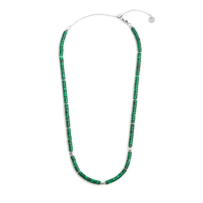 Collana catena a foglia e collana con pietre a rondelle Collana catena a foglia e collana con pietre a rondelle