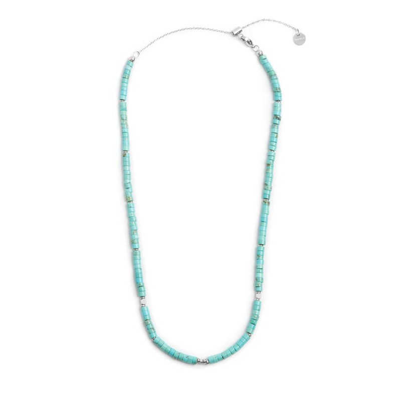 Collana catena a foglia e collana con pietre a rondelle Collana catena a foglia e collana con pietre a rondelle