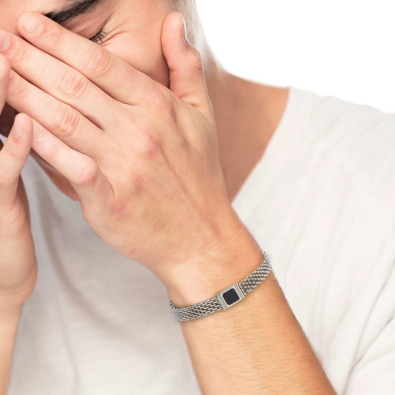 Bracciale elementi in pietra e bracciale con pietra centrale Bracciale elementi in pietra e bracciale con pietra centrale