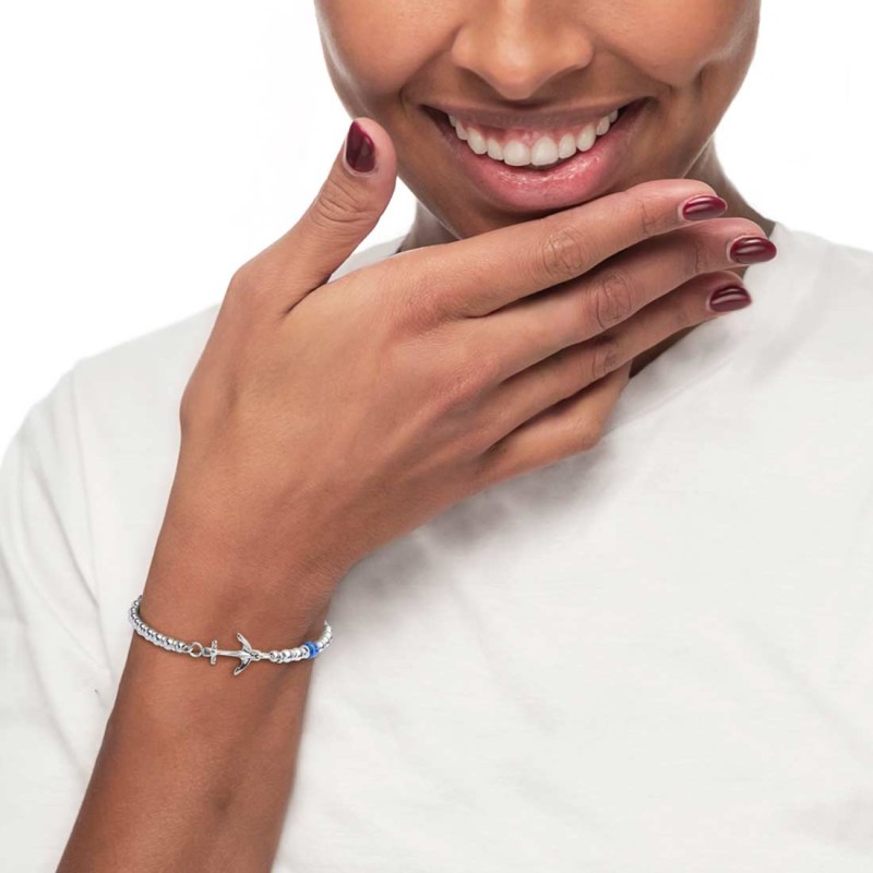 Bracciale con ancora e bracciale con sodalite Bracciale con ancora e bracciale con sodalite