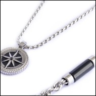 Collana rosa dei venti e collana con elemento in pietra Collana rosa dei venti e collana con elemento in pietra