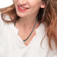 Collana rosa dei venti e collana rondelle in malachite