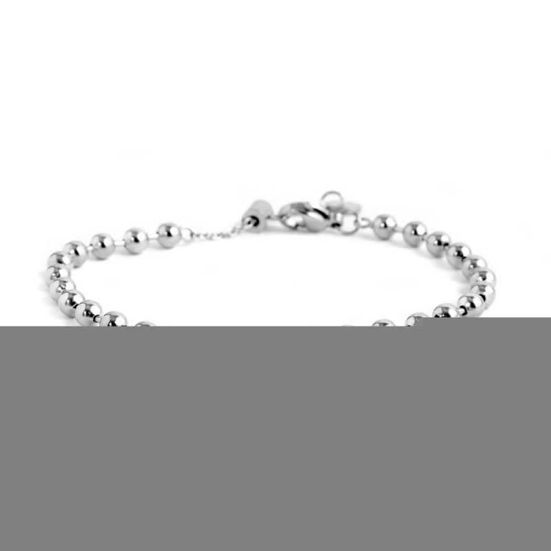 Bracciale con perle di fiume e bracciale a sfere con charm lettera cristalli Bracciale con perle di fiume e bracciale a sfere con charm lettera cristalli