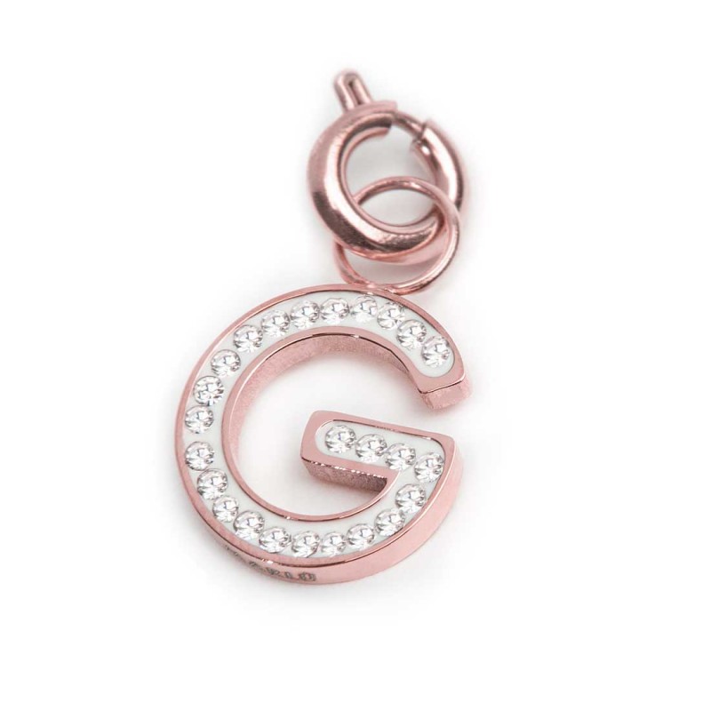 Bracciale con perle di fiume e bracciale a sfere con charm lettera cristalli Bracciale con perle di fiume e bracciale a sfere con charm lettera cristalli