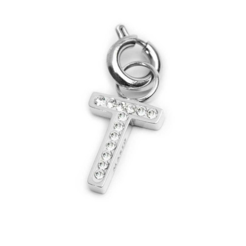 Bracciale con perle di fiume e bracciale a sfere con charm lettera cristalli Bracciale con perle di fiume e bracciale a sfere con charm lettera cristalli
