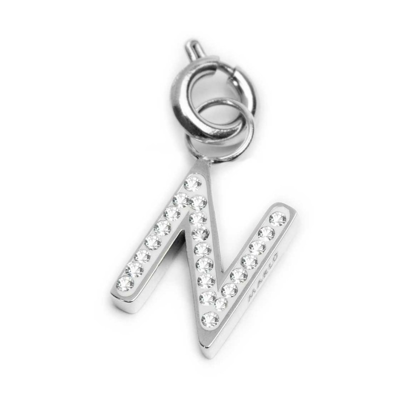 Bracciale con perle di fiume e bracciale a sfere con charm lettera cristalli Bracciale con perle di fiume e bracciale a sfere con charm lettera cristalli