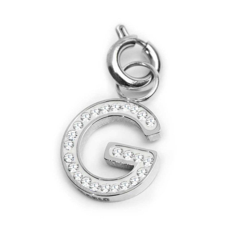 Bracciale con perle di fiume e bracciale a sfere con charm lettera cristalli Bracciale con perle di fiume e bracciale a sfere con charm lettera cristalli