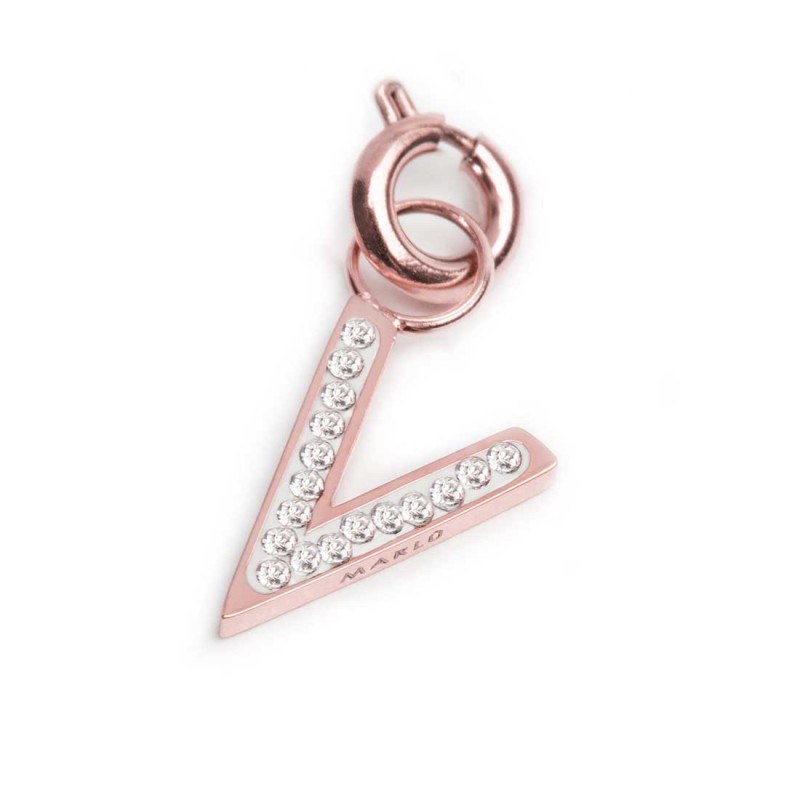 Bracciale con perle di fiume e bracciale a sfere con charm lettera cristalli Bracciale con perle di fiume e bracciale a sfere con charm lettera cristalli