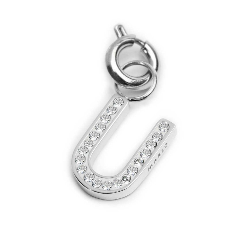 Bracciale con perle di fiume e bracciale a sfere con charm lettera cristalli Bracciale con perle di fiume e bracciale a sfere con charm lettera cristalli