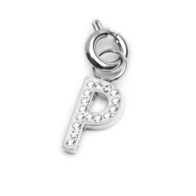 Bracciale con perle di fiume e bracciale a sfere con charm lettera cristalli Bracciale con perle di fiume e bracciale a sfere con charm lettera cristalli