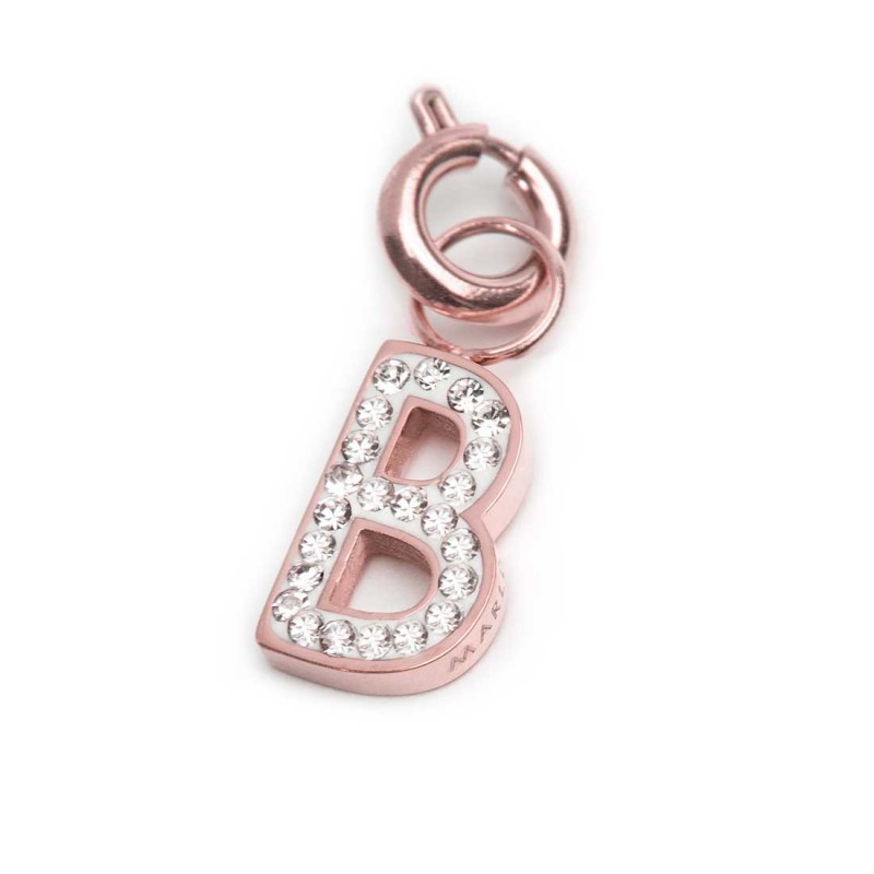 Bracciale con perle di fiume e bracciale a sfere con charm lettera cristalli Bracciale con perle di fiume e bracciale a sfere con charm lettera cristalli