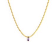 Collana catena snake con zircone baguette