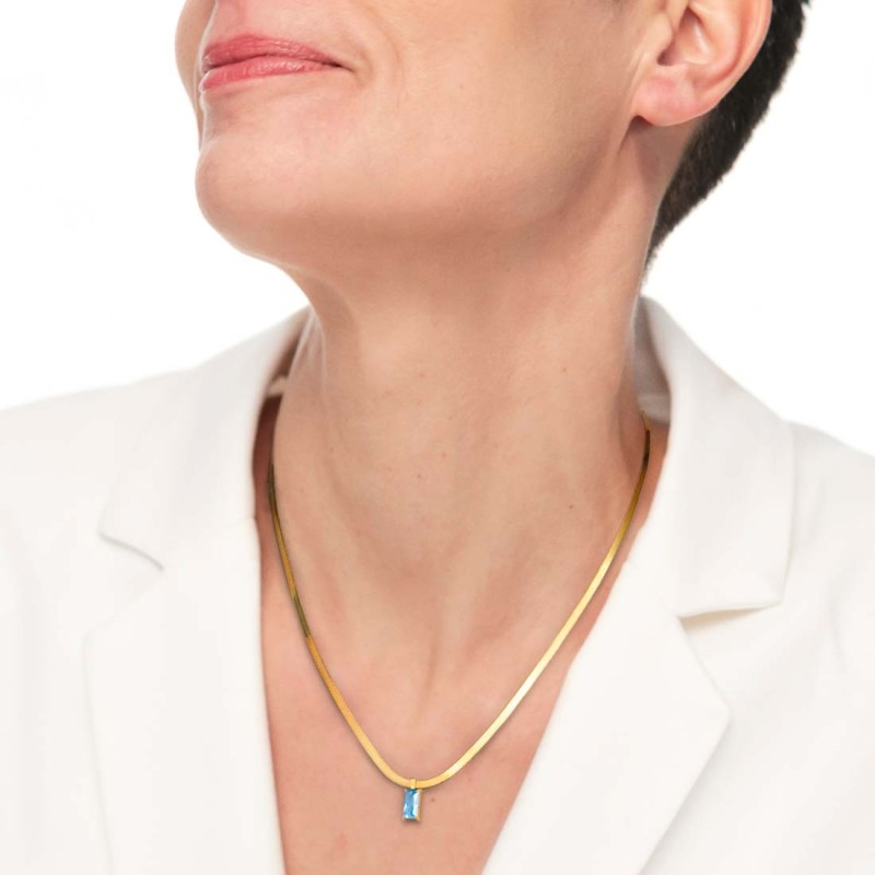 Collana catena snake con zircone baguette Collana catena snake con zircone baguette