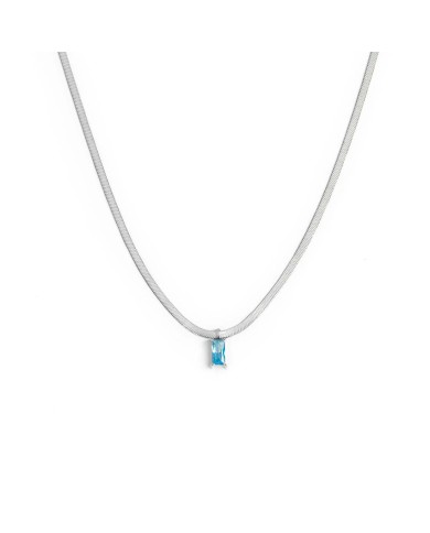 Collana catena snake con zircone baguette Collana catena snake con zircone baguette