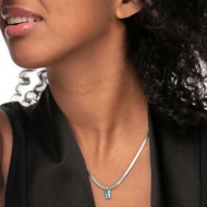 Collana catena snake con zircone baguette Collana catena snake con zircone baguette