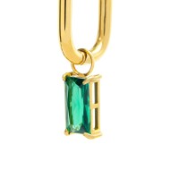 Orecchino ovale con zircone baguette