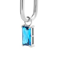 Orecchino ovale con zircone baguette