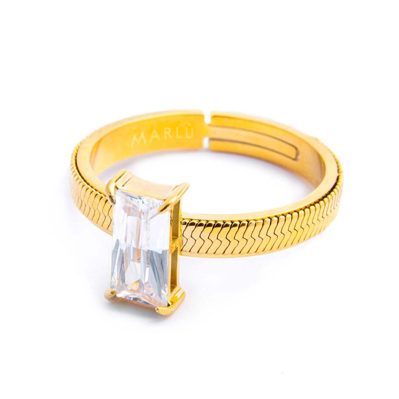 Anello con zircone baguette