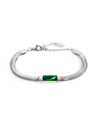 Bracciale catena snake con cristallo baguette centrale Bracciale catena snake con cristallo baguette centrale