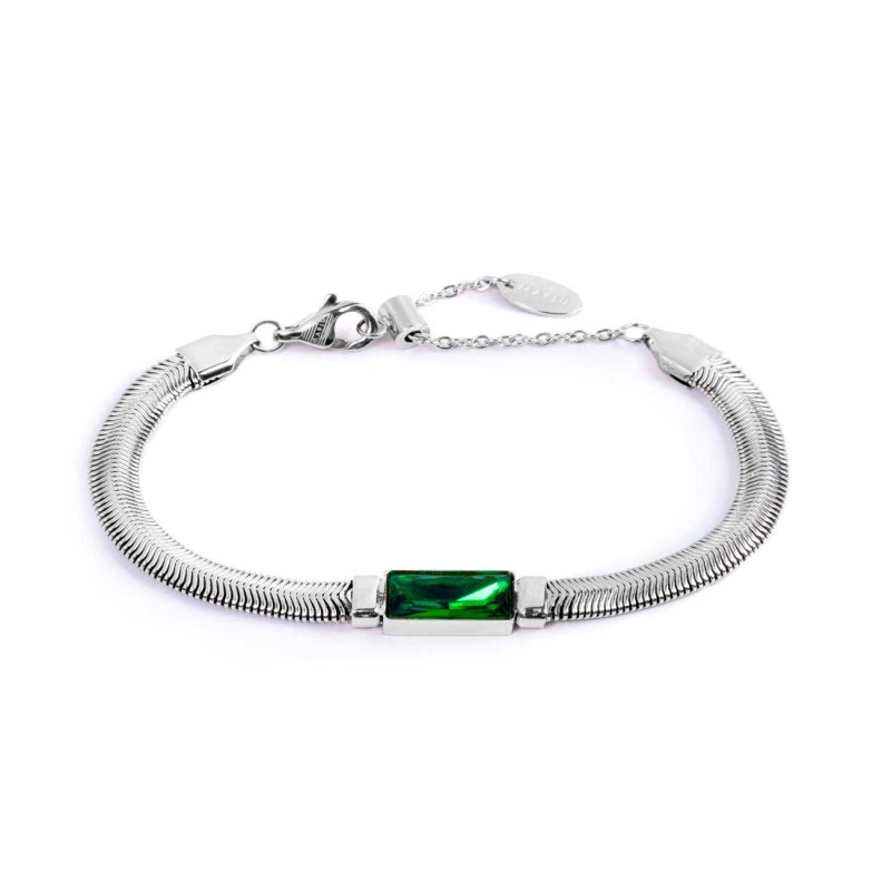 BR ACC CATENA SNAKE E CRISTALLO VERDE BR ACC CATENA SNAKE E CRISTALLO VERDE