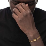 Bracciale doppia catena con serpente e zircone