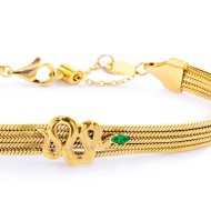 Bracciale catena multifilo con serpente e zircone