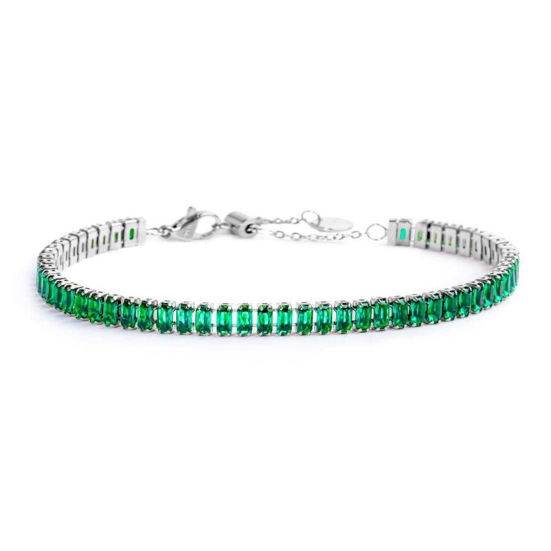 BR CATENA BAGUETTE TENNIS VERDE BR CATENA BAGUETTE TENNIS VERDE