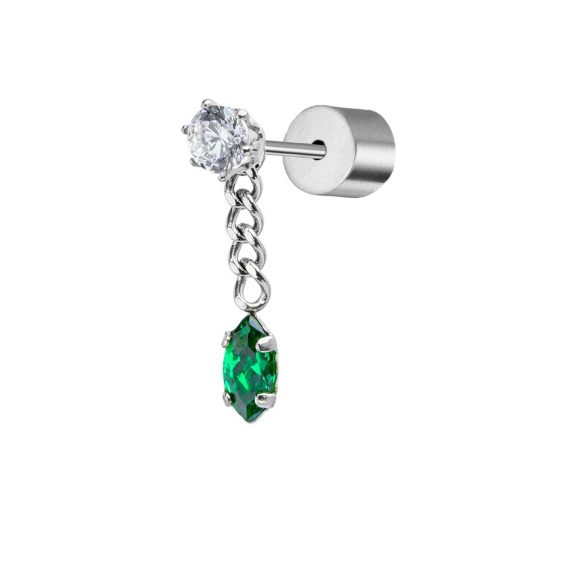 OR MONO ACC CON CRISTALLO VERDE PENDENTE OR MONO ACC CON CRISTALLO VERDE PENDENTE