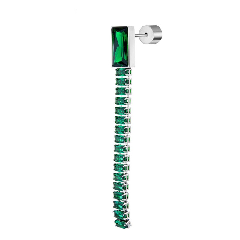 Orecchino a lobo catena tennis baguette Orecchino a lobo catena tennis baguette