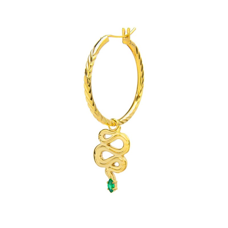OR MONO ACC CERCHIO CON TEXTURE E CON PEND SERPENTE OR MONO ACC CERCHIO CON TEXTURE E CON PEND SERPENTE