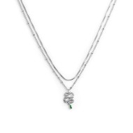 COLLANA ACC DOPPIA CATENA E SERPENTE PEND