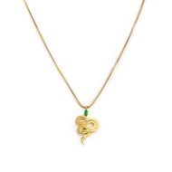 Collana catena snake quadrata con serpente pendente