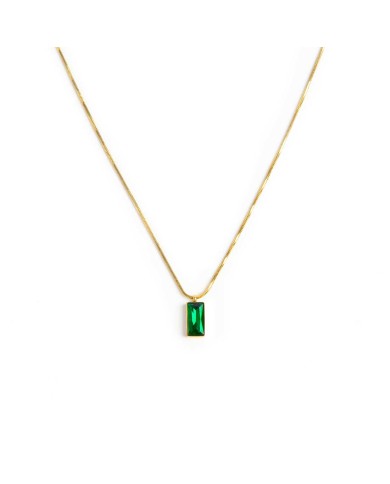 Collana catena snake quadrata cristallo baguette centrale Collana catena snake quadrata cristallo baguette centrale