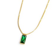 COLLANA CAT SNAKE QUADRATA E PENDENTE CRISTALLO BAGUETTE COLLANA CAT SNAKE QUADRATA E PENDENTE CRISTALLO BAGUETTE