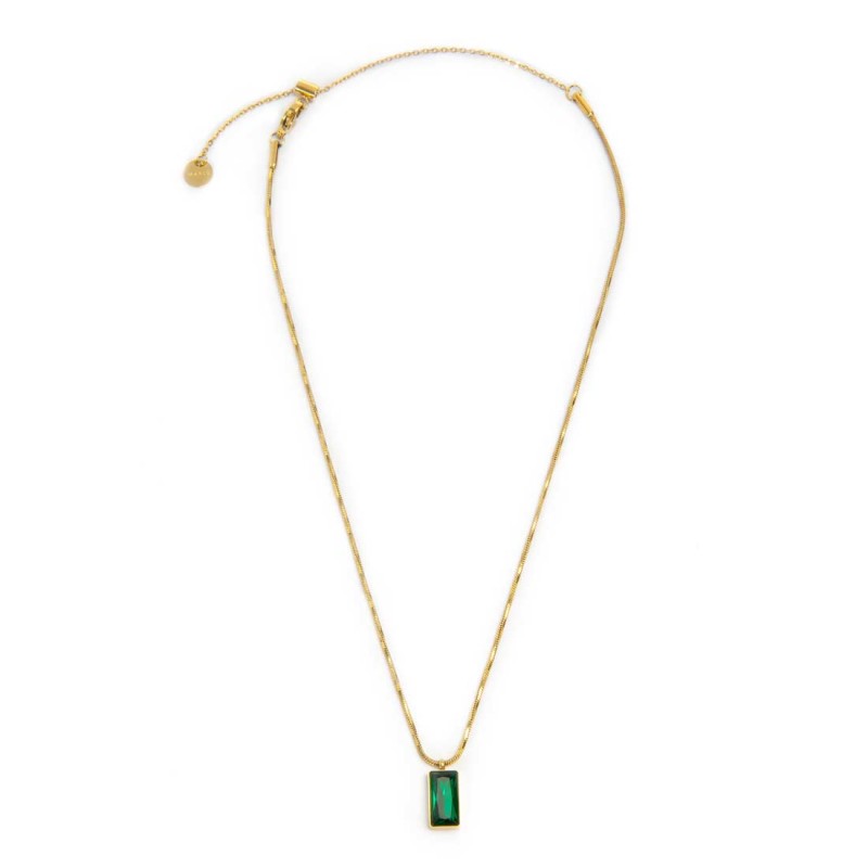 COLLANA CAT SNAKE QUADRATA E PENDENTE CRISTALLO BAGUETTE COLLANA CAT SNAKE QUADRATA E PENDENTE CRISTALLO BAGUETTE