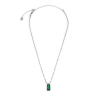 Collana catena snake quadrata cristallo baguette centrale Collana catena snake quadrata cristallo baguette centrale