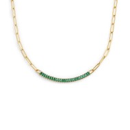 COLLANA CAT MAGLIA LARGA E BAGUETTE TENNIS