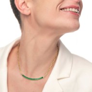 Collana tennis centrale cristalli baguette