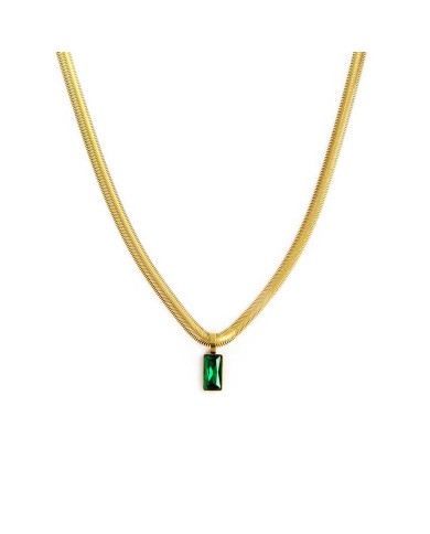 Collana catena snake cristallo baguette centrale Collana catena snake cristallo baguette centrale