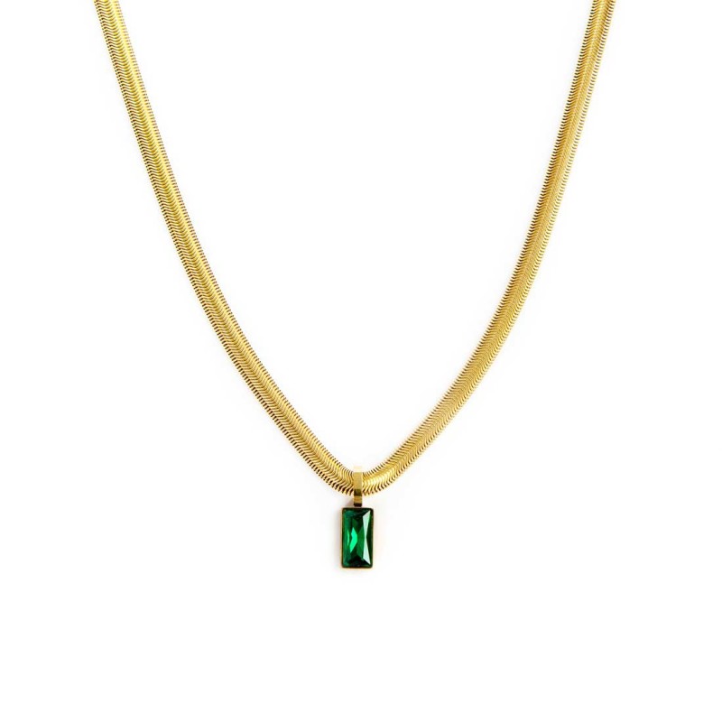 COLLANA CAT SNAKE E CRISTALLO PENDENTE COLLANA CAT SNAKE E CRISTALLO PENDENTE