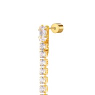 Orecchino a lobo catena tennis con zirconi baguette Orecchino a lobo catena tennis con zirconi baguette